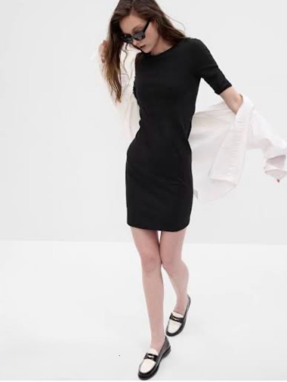 NWT GAP Black Modern Mini T-Shirt Dress